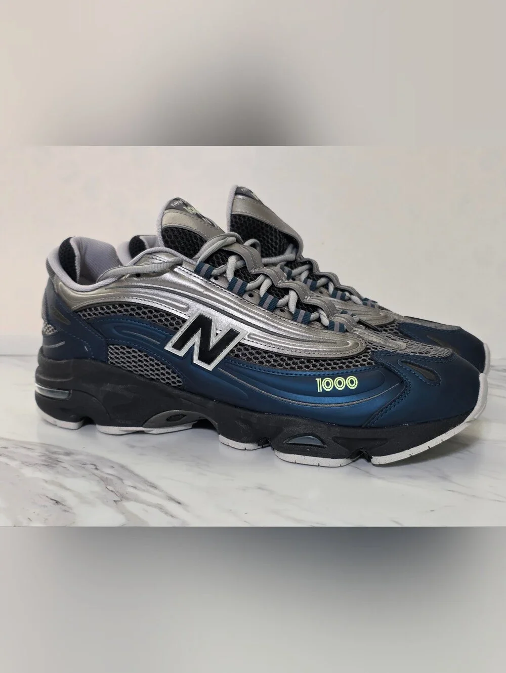 New Balance Men's Navy, Silver & Black 1000 Athletic Sneakers